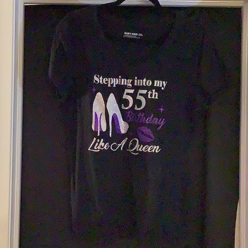 Ladies 3XL fits like 1XL Baby Noiz Short Sleeve Black T-Shirt.  Stepping into 55